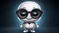 Cute Little Robot in Stylish T-shirt and Trendy Pants - Futuristic Technology Concept