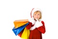 Cute little Santa shopping Royalty Free Stock Photo