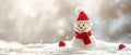 Cute little santa snowman with copy space Royalty Free Stock Photo