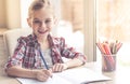 Cute little schoolgirl Royalty Free Stock Photo