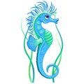 Seahorse cute Cartoon Character Vector Illustration