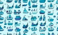 Cute little ships, seamless pattern for your design