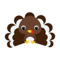 Cute little sitting turkey. Flat vector stock illustration Royalty Free Stock Photo