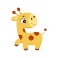 Cute little standing giraffe. Funny cartoon character for print, greeting cards, baby shower, invitation, wallpapers, home decor.