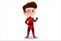 Cute Little Superhero Character Illustration