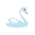 Cute little swan boy on white. Cartoon hand drawn vector illustration. Can be used for t-shirt print, kids wear fashion design, Royalty Free Stock Photo