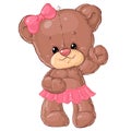 Cute little teddy bear girl. Children`s character.