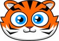 Cute Little Tiger Head Cartoon Character Royalty Free Stock Photo