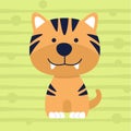 Cute little tiger soft color kids t shirt design and poster