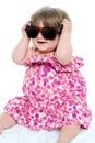 Cute little toddler wearing classy shades