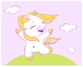 Cute little unicorn is skipping Royalty Free Stock Photo