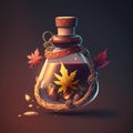 A cute little very interesting old treasure bottle with letter generative AI