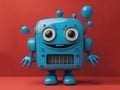 cute little vintage robot with happy expression - generated by ai