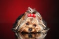 Cute little Yorkie dog resting Royalty Free Stock Photo