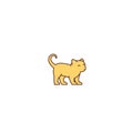 Cute little young ginger kitten. Logo or icon. Cat pet shop. Vector illustration