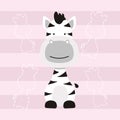 Cute little zebra kids t shirt design and poster