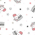 Cute little zebra seamless pattern. Baby print