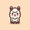 Cute Llama Alpaca Cartoon Mascot Animal Vector Logo Design illustration