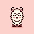 Cute Llama Alpaca Cartoon Mascot Animal Vector Logo Design illustration