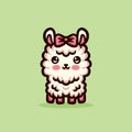 Cute Llama Alpaca Cartoon Mascot Animal Vector Logo Design illustration Royalty Free Stock Photo