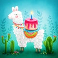 Cute llama Royalty Free Stock Photo