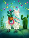 Cute llama Royalty Free Stock Photo