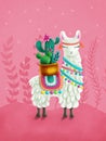 Cute llama Royalty Free Stock Photo