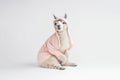 cute llama in sports clothes doing stretches, Generative AI Royalty Free Stock Photo