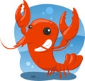 Cute lobster cartoon Royalty Free Stock Photo
