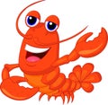 Cute lobster cartoon presenting Royalty Free Stock Photo