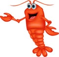 Cute lobster cartoon presenting Royalty Free Stock Photo