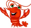 Cute lobster cartoon presenting