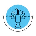 Cute lobster sealife character Royalty Free Stock Photo