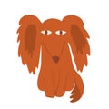 Cute long haired or shaggy dachshund dog, cartoon stile vector
