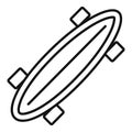 Cute longboard icon, outline style