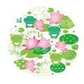 Cute lotus flower background