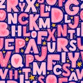 Cute love alphabet seamless pattern