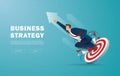 Businessman breakthrough the target archery to successful vector illustration