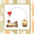 Cute love card with teddy bear Royalty Free Stock Photo