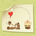 Cute love card with teddy bear Royalty Free Stock Photo