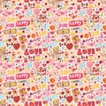 Cute love element seamless pattern