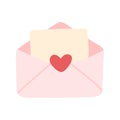 Cute Love Letter Message in Pink Envelope Icon Animated Vector Illustration