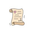 Cute love letter vector illustration icon Royalty Free Stock Photo