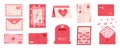 Cute love mail and envelope set concept