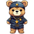 Cute Teddy Bear Air Force Clipart Illustration AI Generative