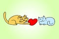 Cute love cats vector illustration Royalty Free Stock Photo