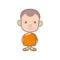 cute and lovely cartoon of monk