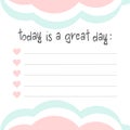 Cute lovely pastel design notebook memo template