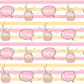 Cute lovely rainbow seamless vector pattern