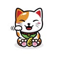 cute lucky cat animal characters bring sustenance Royalty Free Stock Photo